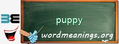 WordMeaning blackboard for puppy